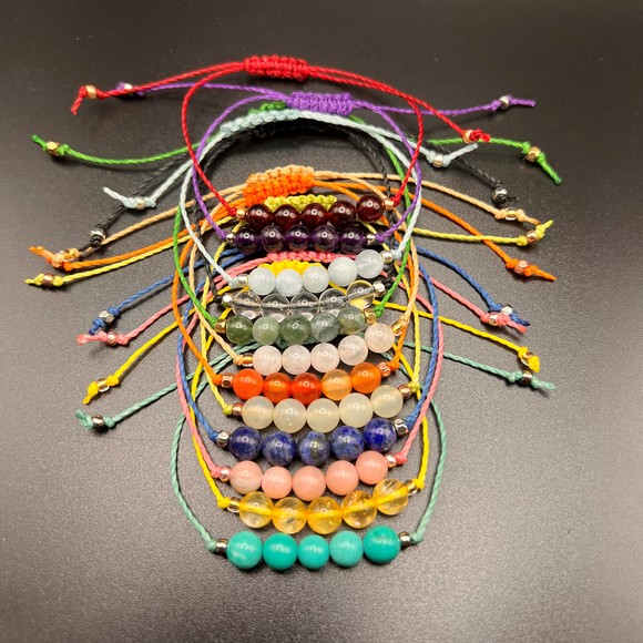 KC Gems Co. Natural Garnet Slide Bracelet - January Birthstone - Picture 4 of 5